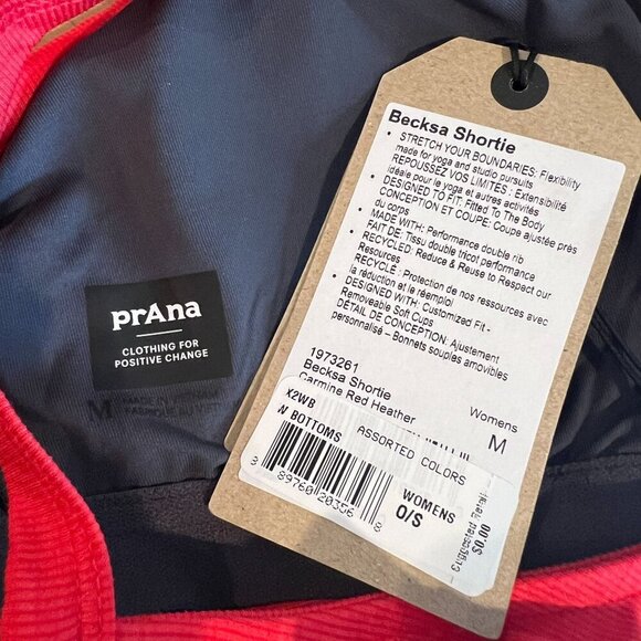 Prana Womens Becksa Shortie Athletic Romper MEDIUM Carmine Red Heather - Picture 6 of 10